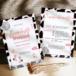 Disco Cowgirl Bachelorette Party   Space Cowgirl Invitation