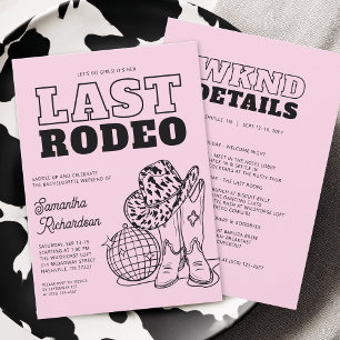 Disco Cowgirl Bachelorette Party Weekend Itinerary Invitation