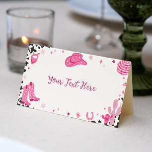 Disco Cowgirl Birthday Party Place Card