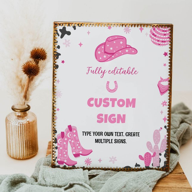Disco Cowgirl Birthday Party Table Sign (Creator Uploaded)