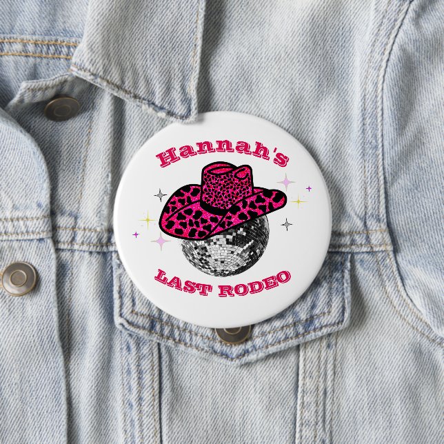 Disco Cowgirl Cute & pink Bachelorette party gift  10 Cm Round Badge (In Situ)