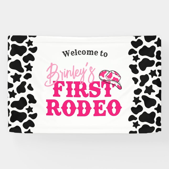 Disco Cowgirl First Rodeo Banner (Horizontal)