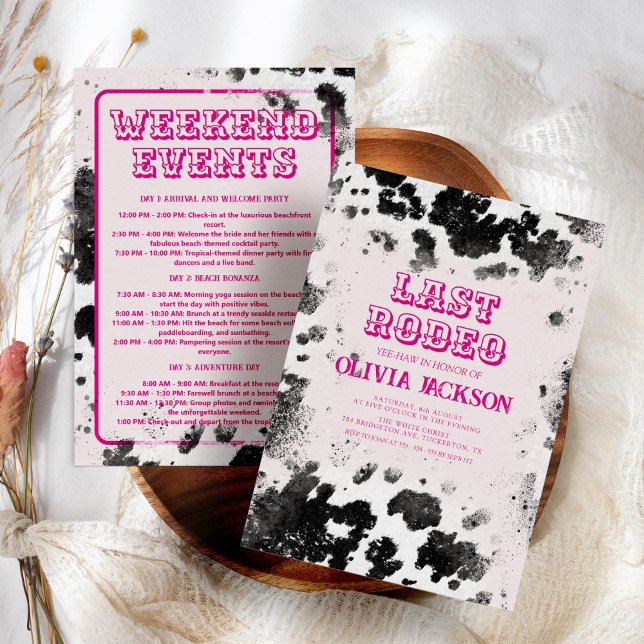 Disco Cowgirl Hot Pink Western Bachelorette Party Invitation (Creator Uploaded)