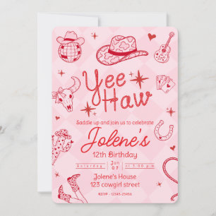 Disco Cowgirl Invitation