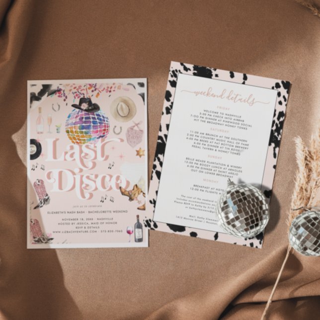Disco Cowgirl Nashville Pink Rodeo | Bachelorette Invitation (Creator Uploaded)