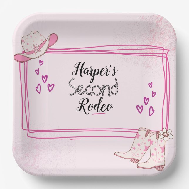 Disco Cowgirl Paper Plate (Front)