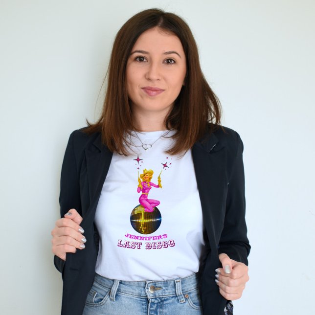 Disco Cowgirl  Retro Bachelorette Party T-Shirt (Creator Uploaded)