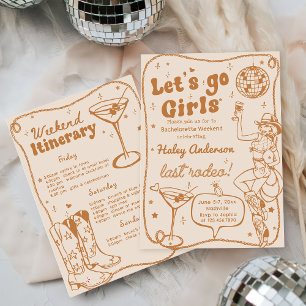 Disco Cowgirl Rodeo Bachelorette Weekend Invitation