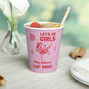 Disco Cowgirl Rodeo Bachelorette Weekend Paper Cups