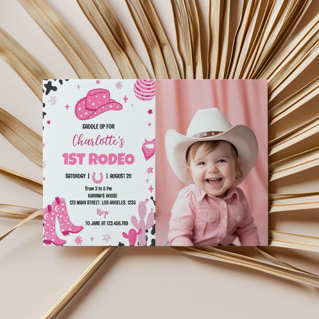 Disco Cowgirl Rodeo Western Birthday Invitation (Creator Uploaded)