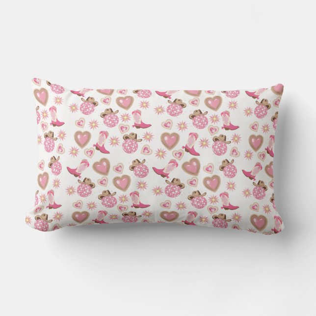Disco Cowgirl Valentine Lumbar Pillow (Front)
