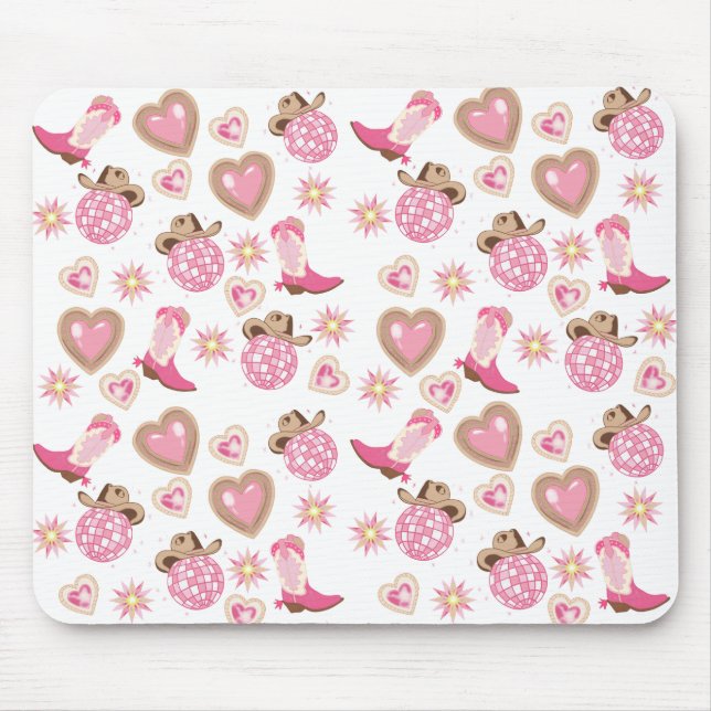Disco Cowgirl Valentine Mouse Pad (Front)