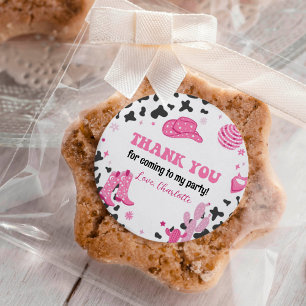 Disco Cowgirl Western Birthday Sticker Labels