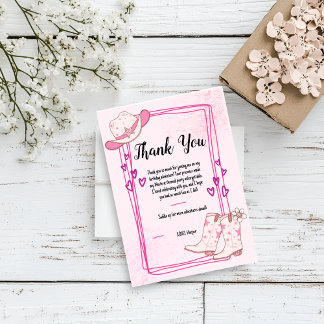 Disco Cowgirls Thank You Card