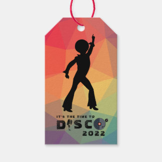 Disco dance floor retro multicolor celebration gift tags