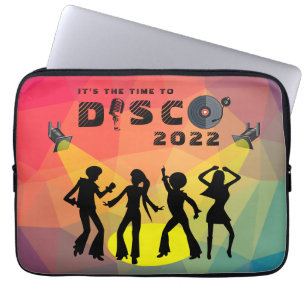 Disco dance floor retro multicolor celebration laptop sleeve