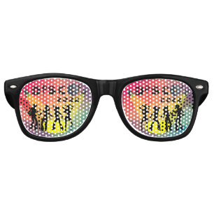 Disco dance floor retro multicolor celebration  sunglasses