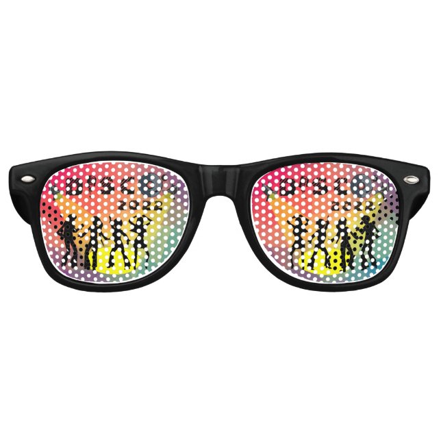 Disco dance floor retro multicolor celebration  sunglasses (Front)