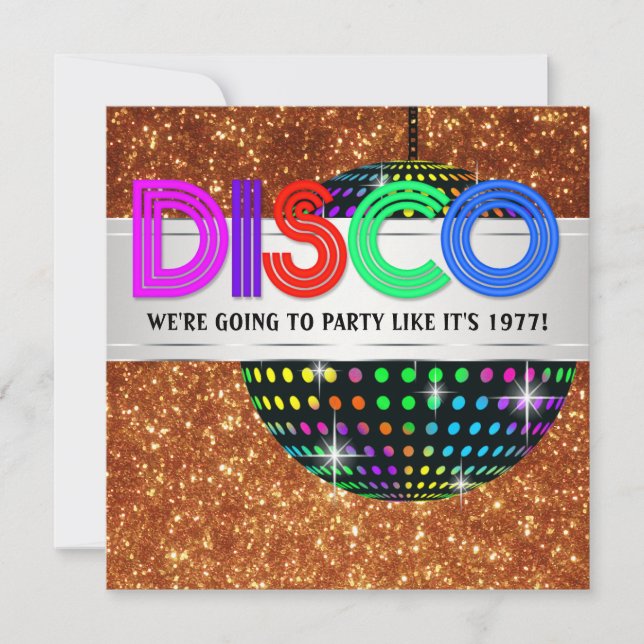 Disco Dance Party Invitations (Front)