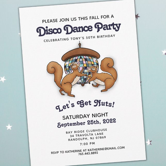 Disco Dance Squirrel Birthday Invitation (Creator Uploaded)