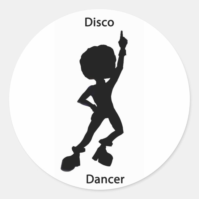 Disco dancer classic round sticker (Front)