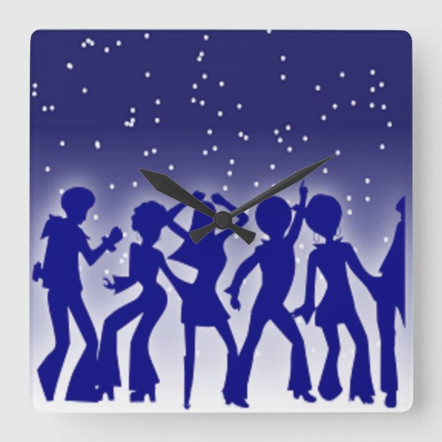 DISCO DANCERS SQUARE WALL CLOCK (Front)