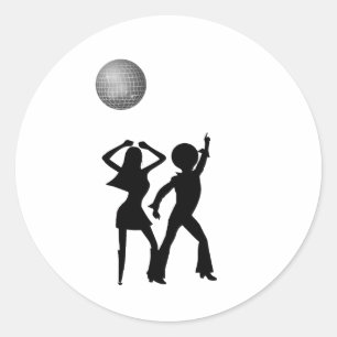 Disco Dancers Under A Disco Ball Classic Round Sticker