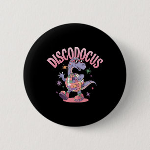 Disco Dancing Dinosaur Diplodocus Dino Funny 70s D 6 Cm Round Badge