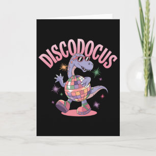 Disco Dancing Dinosaur Diplodocus Dino Funny 70s D Card