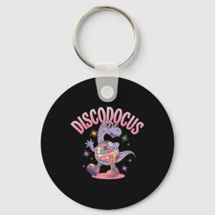Disco Dancing Dinosaur Diplodocus Dino Funny 70s D Key Ring
