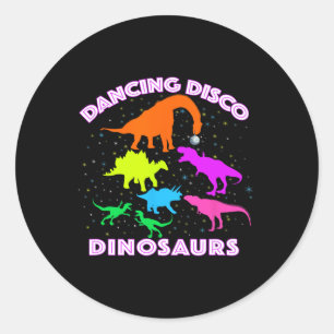 Disco Dancing Dinosaurs Prove Awesome Teacher Pres Classic Round Sticker