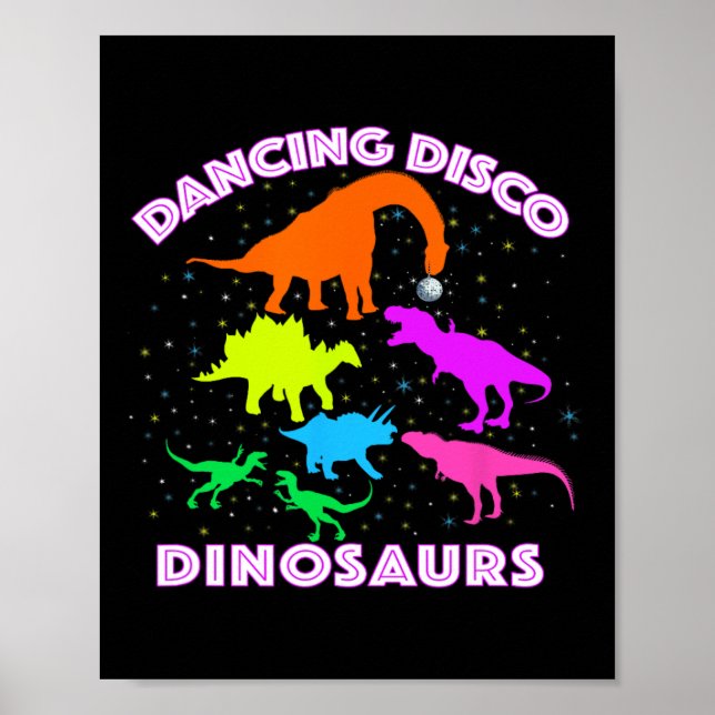 Disco Dancing Dinosaurs Prove Awesome Teacher Pres Poster (Front)