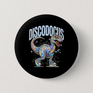Disco Dinosaur Diplodocus 70s Dino Dancing Funny D 6 Cm Round Badge