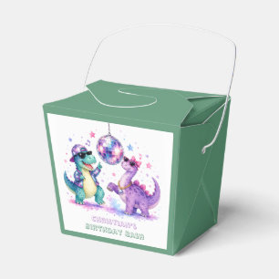 Disco Dinosaur Watercolor Birthday Bash Favour Box