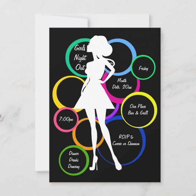 Disco Diva Girls Night Out Invitation (Front)
