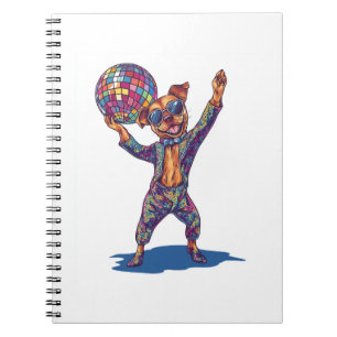 Disco Dog Delight � Funny 70s Party Pup Notebook