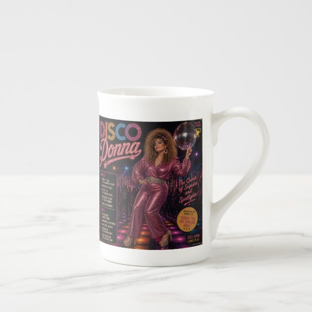 Disco Donna & Disco Dazzler Bone China Mug (Right)