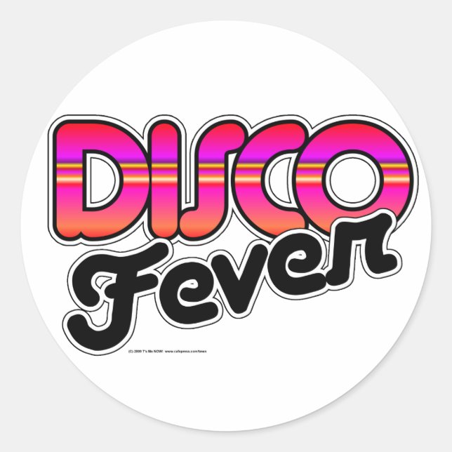 Disco Fever Classic Round Sticker (Front)