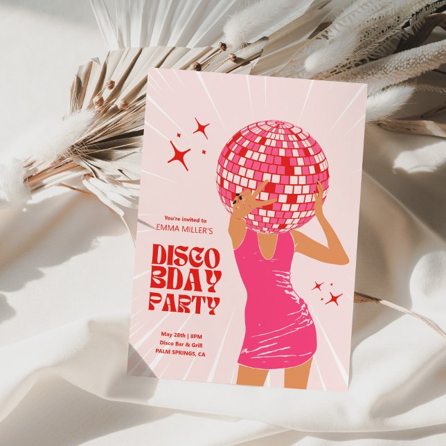 Disco Girl Birthday Party Invitation (Creator Uploaded)