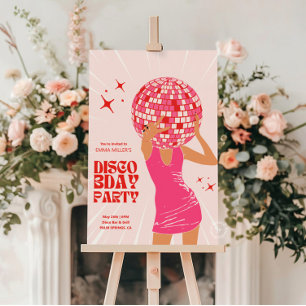 Disco Girl Welcome Sign Poster