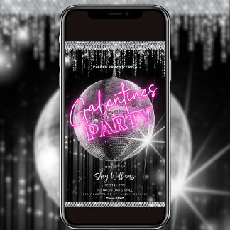 Disco Glam Galentine Party Invitation