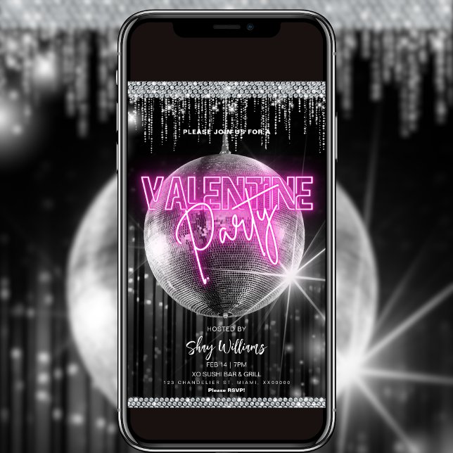 Disco Glam Valentine Party Invitation (Creator Uploaded)