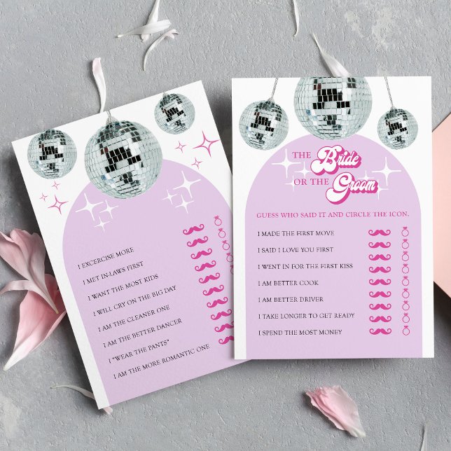 Disco Groove Guess Who Bridal Shower Game Card (Creator Uploaded)