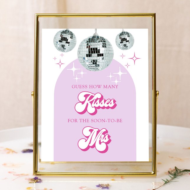 Disco Groove How Many Kisses Bridal Shower Game  Poster (Creator Uploaded)