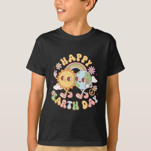 Disco Groovy Happy Earth Day Peace Sun And Earth T-Shirt