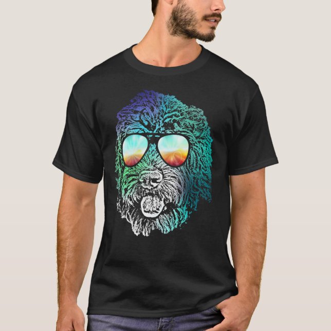 Disco Groovy Labradoodle  Dog Gift T-Shirt (Front)