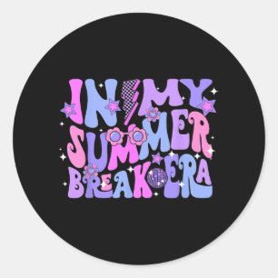 Disco Groovy Last Day Of School In My Summer Break Classic Round Sticker