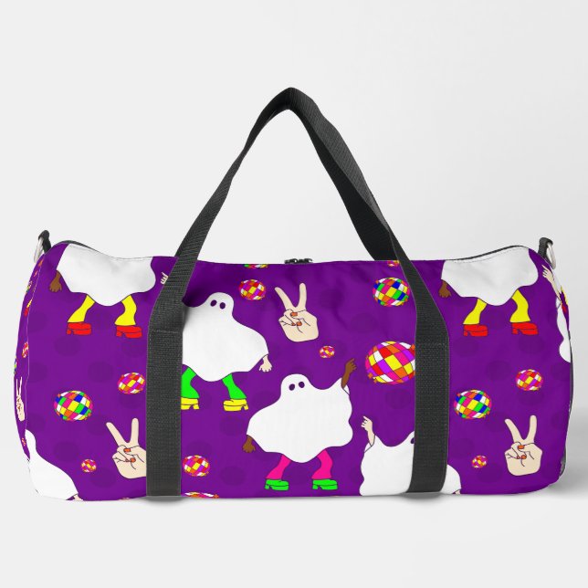 disco halloween african ghost purple duffle bag (Front)