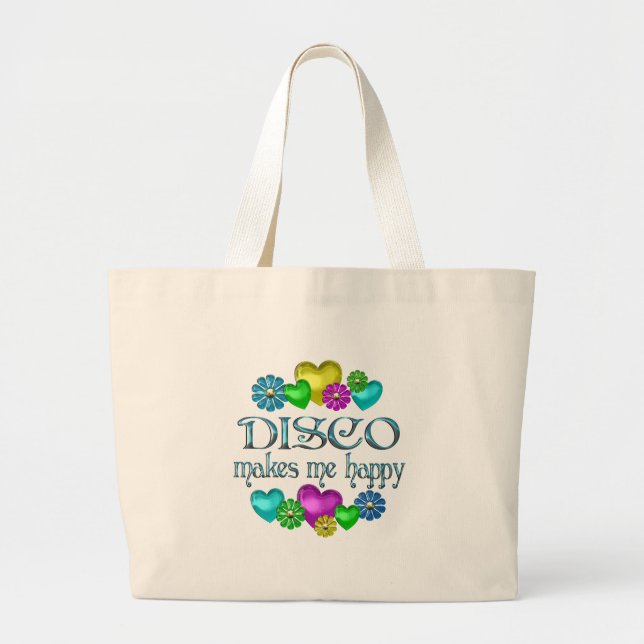 Disco Happiness Large Tote Bag (Front)