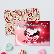 Disco Heart Valentine's Card